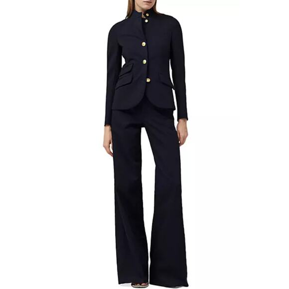 Rag & Bone Slade Blazer Ponte‎ Navy Blue Salute w/Gold Buttons Size 4 - Picture 1 of 13